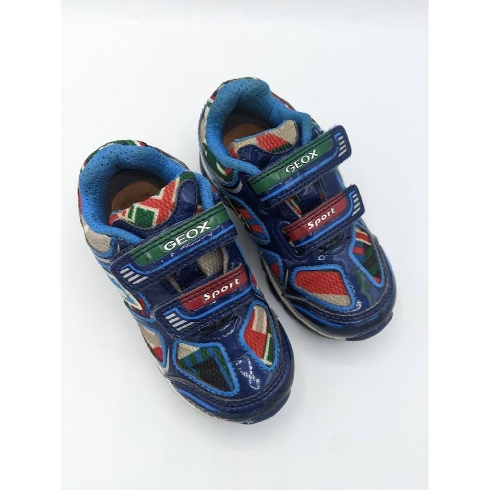 Boys Kids Toddler GEOX Sport Respira Light Up Hook & Loop Sneakers Size 8 US